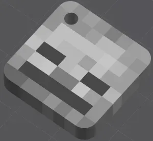 Pixel Skeleton Keychain – Minecraft Inspired