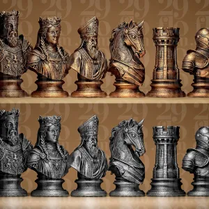 Chess Set Medieval Stylized