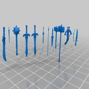 various unscaled medieval weapons - gubbins