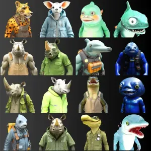 Anthropomorphic Animal Character Collection