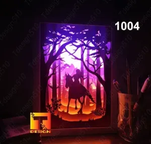Horse Riding Girl shadow box