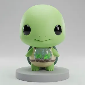 Chibi Baby Turtle Terrarium – Cute Mini Animal Figurine