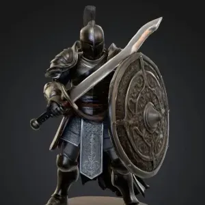 Fighter Tank Miniature STL, 28mm Armored Warrior, RPG Model