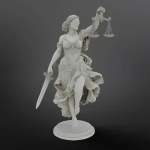 Lady Justice with Sword and Scales Sculpture
