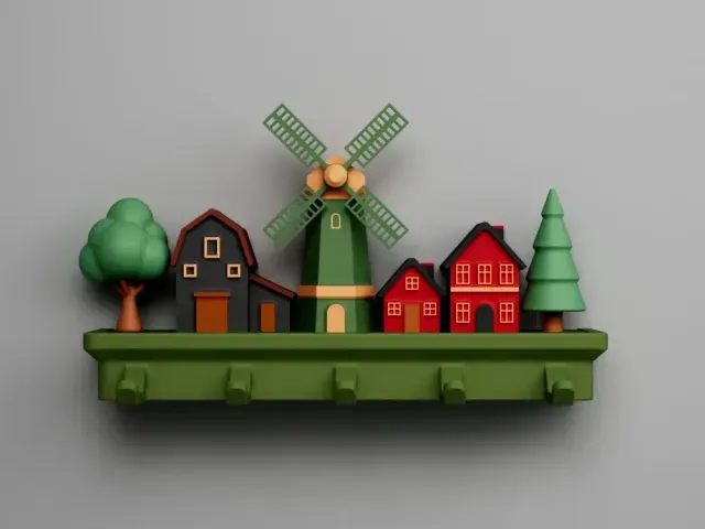 Nordic Farm Wall Hook Rack | 2 Mounting Versions | 5 Hooks — Фото 4 из 9