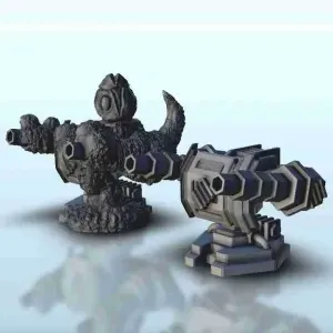 Double-laser turret (+ destroyed version) - miniatures warha
