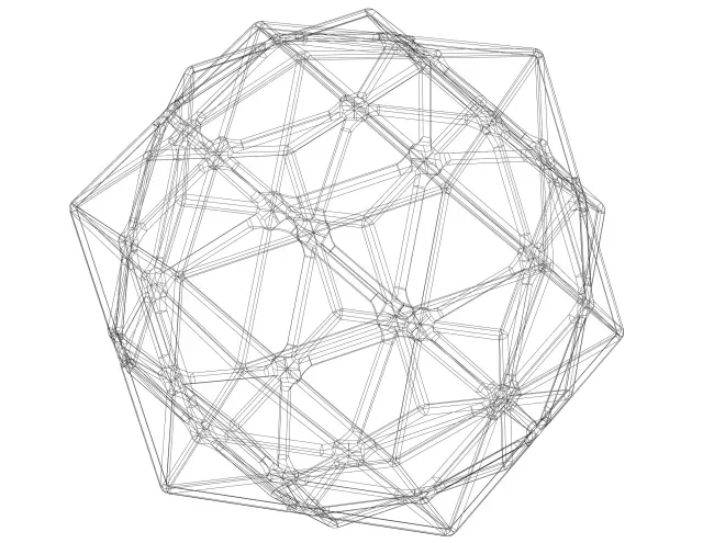Wireframe Shape Compound of Dodecahedron and Icosahedron — Image 4 of 9