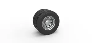 10 Square Hole Rear double wheel of semi truck Scale 1:25