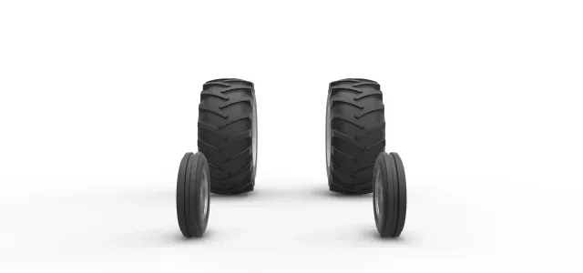Wheel Set of Vintage Small Block Pulling Tractor Scale 1:25 — Image 5 of 9