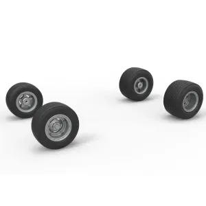 Wheel set of Northeast Dirt Modified stock car V3 Scale 1:25