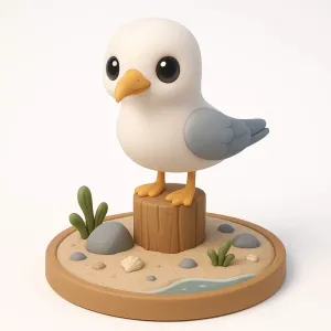 Cute Chibi Seagull Diorama