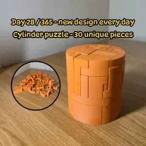 Cylinder Puzzle – 30-Piece Geometric Assembly Challenge