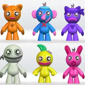 POPPY PLAYTIME 5 Pack STL file 3D Model 3mf Multicolor