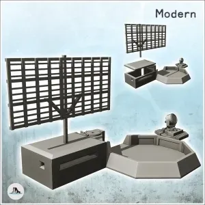 Radar installation with light spot, bunker and air defense s