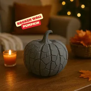 BROKEN WALL PUMPKIN / AUTUMN DECOR / HALLOWEEN