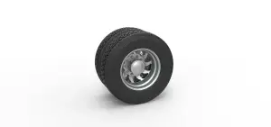 Rear custom wheel of semi truck V17 Scale 1:25