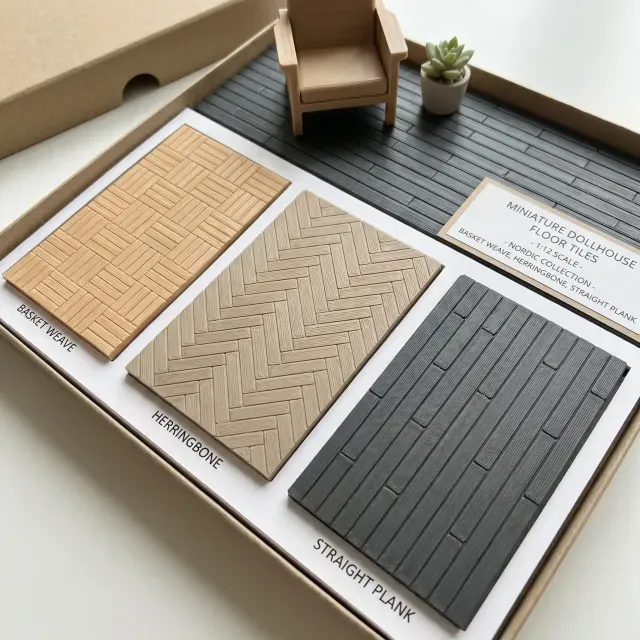 Miniature Dollhouse Floor Tiles-Realistic Flooring 1:12 — Image 8 of 9