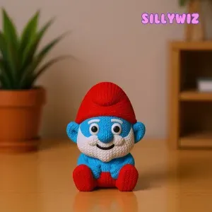 The Smurf - Papa Smurf knitted- crochet