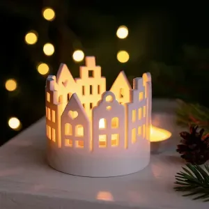 Christmas Village Candle Holder | Cozy Christmas Houses