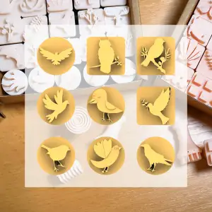 Ceramic Clay Stamp Set – Birds (9 Stamps, 20 mm)