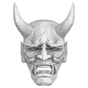 Japanese Oni Mask – Low Poly Demon Head STL