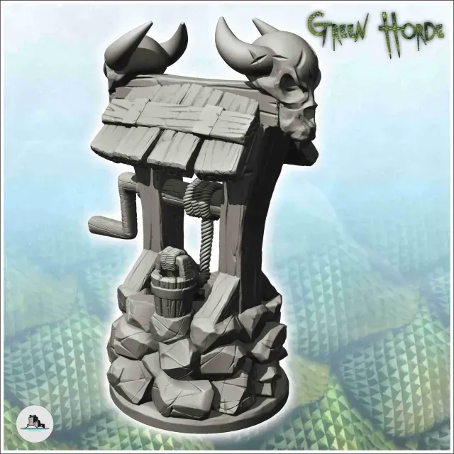 Skull chaos well with stone wall (14) - miniatures warhammer