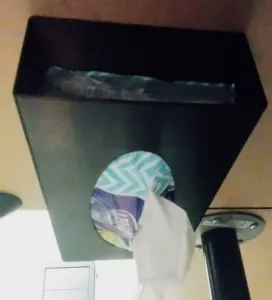 Under the table tissue box