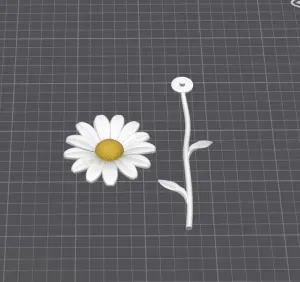 Daisy Floral Decor | Flower Head & Stem – Modular Assembly