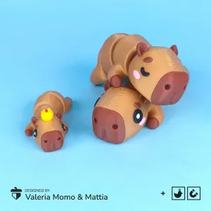 Cute Flexi Capybara (Toy, Keychain & Magnet), Mini Animals
