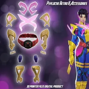 Psylocke Retro X Uniform Cosplay Accessories Marvel Rivals