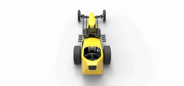 Front engine old school dragster with shell V3 Scale 1:25 — Фото 9 из 9