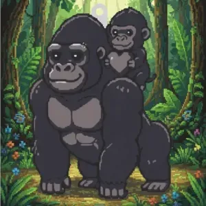 Gorilla and son: Fathers day keychain