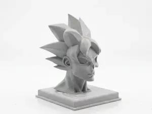 Half Skull Face Goku Bust Anime Sculpture 3D Printable
