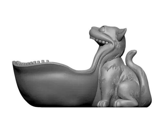 Cat-shaped trinket holder / Cheshire-style candy dish — Фото 7 из 9