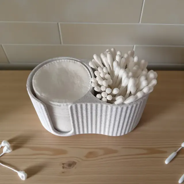 Modern ribbed Q-tip and cotton pad dispenser — Фото 7 из 9