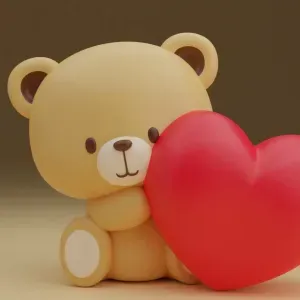 Oso con corazón San Valentín