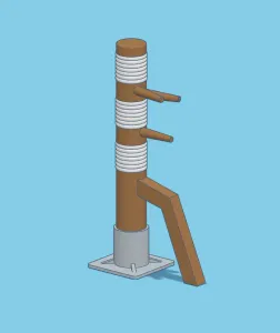 1:12 scale Martial Arts Wooden Dummy for 6in action figures