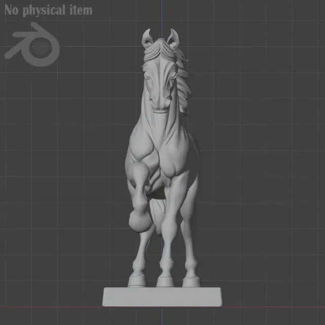 Black Horse Statue STL for 3D Printing | Single-Color Model — Фото 4 из 8