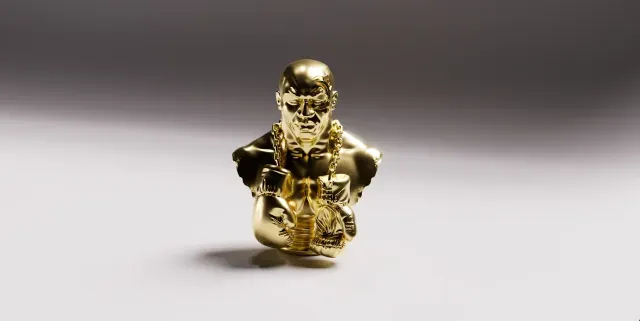Busto de Mike Tyson con Guantes