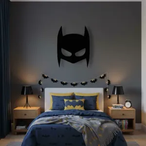 Minimalist Bat Mask Wall Decor - Outline Silhouette