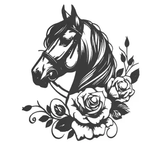 Cheval avec Rose