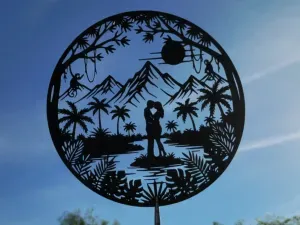 Romantic Paradise Couple 2D Wall Art
