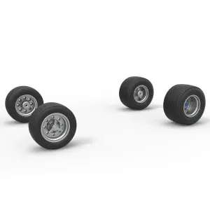Wheel set of Northeast Dirt Modified stock car V5 Scale 1:25