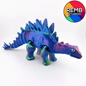 Flexi Stegosaurus Dinosaur | Print-in-place | No Support