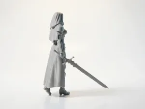 Warrior Nun Figurine Female Fantasy 3D Printable