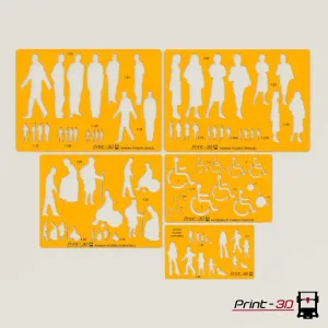 Human Figures Symbols (Bundle) - Drawing Stencil/Template