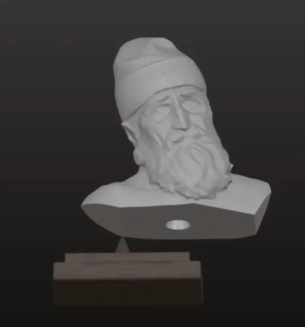 SAINT PAISIOS BUST WITH OPTIONAL BASE – 3D PRINTABLE MODEL — Image 5 of 6