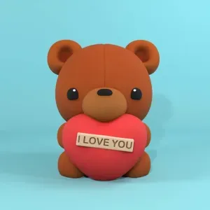Oso con corazón I love You San Valentín