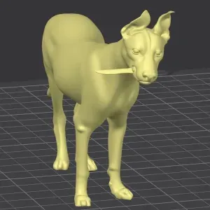 Dog with a knife