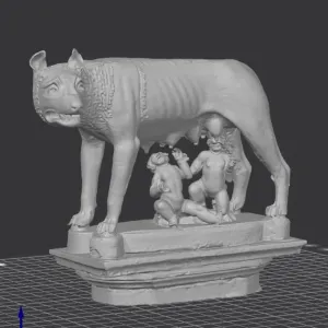 Escultura Loba Capitolina Rómulo y Remo 3D